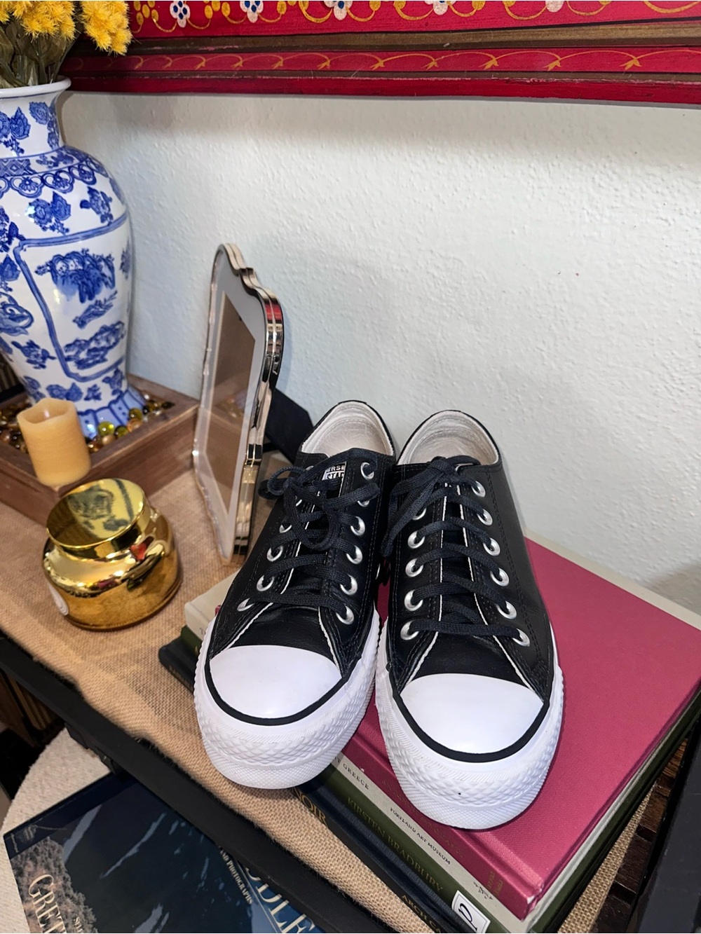 Converse Chuck Taylor All Star Lift Platform Black Leather - Picture 2 of 6